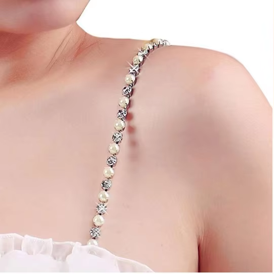 Beaded with Crystal Rhinestone Bra Strap